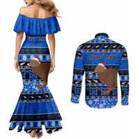personalised-new-zealand-christmas-couples-matching-mermaid-dress-and-long-sleeve-button-shirt-aotearoa-kiwi-meri-kirihimete-blue-version