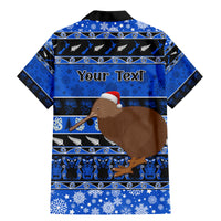 Personalised New Zealand Christmas Family Matching Mermaid Dress and Hawaiian Shirt Aotearoa Kiwi Meri Kirihimete Blue Version - Wonder Print Shop