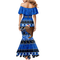 Personalised New Zealand Christmas Mermaid Dress Aotearoa Kiwi Meri Kirihimete Blue Version - Wonder Print Shop