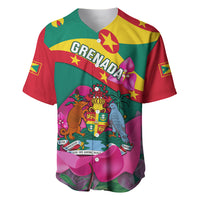 Grenada Independence Day Baseball Jersey Gwenad Bougainvillea Flowers - Wonder Print Shop