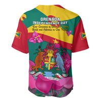 Grenada Independence Day Baseball Jersey Gwenad Bougainvillea Flowers - Wonder Print Shop