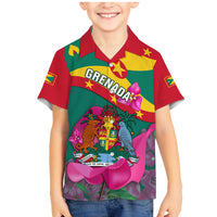 Grenada Independence Day Family Matching Mermaid Dress and Hawaiian Shirt Gwenad Bougainvillea Flowers - Wonder Print Shop