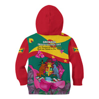 Grenada Independence Day Kid Hoodie Gwenad Bougainvillea Flowers - Wonder Print Shop