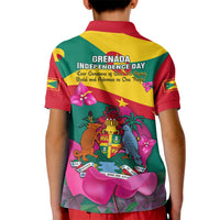 Grenada Independence Day Kid Polo Shirt Gwenad Bougainvillea Flowers - Wonder Print Shop