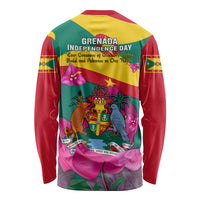 Grenada Independence Day Long Sleeve Shirt Gwenad Bougainvillea Flowers - Wonder Print Shop