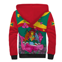 Grenada Independence Day Sherpa Hoodie Gwenad Bougainvillea Flowers - Wonder Print Shop