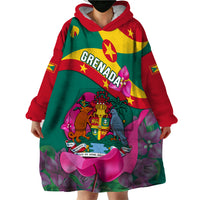 Grenada Independence Day Wearable Blanket Hoodie Gwenad Bougainvillea Flowers - Wonder Print Shop