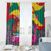 Grenada Independence Day Window Curtain Gwenad Bougainvillea Flowers - Wonder Print Shop