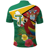 Guyana Republic Day Polo Shirt Scarlet Macaw With Map Tropical Style