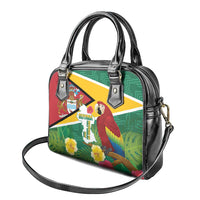 Guyana Republic Day Shoulder Handbag Scarlet Macaw With Map Tropical Style - Wonder Print Shop