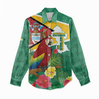 Guyana Republic Day Women Casual Shirt Scarlet Macaw With Map Tropical Style - Wonder Print Shop