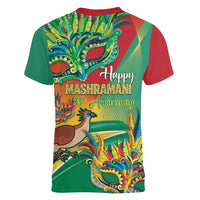 Guyana Republic Day Women V-Neck T-Shirt Happy Mashramani 55th Anniversary - Wonder Print Shop