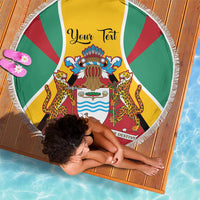 Personalized Guyana Coat Of Arms Beach Blanket Flag Color