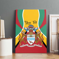 Personalized Guyana Coat Of Arms Canvas Wall Art Flag Color