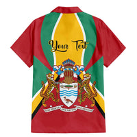 Personalized Guyana Coat Of Arms Family Matching Mermaid Dress and Hawaiian Shirt Flag Color