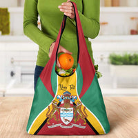 Personalized Guyana Coat Of Arms Grocery Bag Flag Color