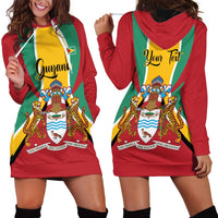 Personalized Guyana Coat Of Arms Hoodie Dress Flag Color