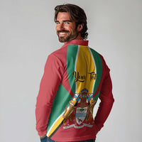 Personalized Guyana Coat Of Arms Long Sleeve Polo Shirt Flag Color