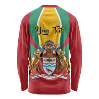 Personalized Guyana Coat Of Arms Long Sleeve Shirt Flag Color