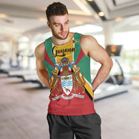Personalized Guyana Coat Of Arms Men Tank Top Flag Color