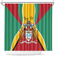 Personalized Guyana Coat Of Arms Shower Curtain Flag Color - Wonder Print Shop
