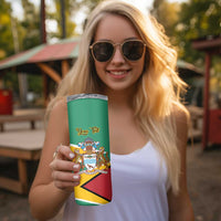 Personalized Guyana Coat Of Arms Skinny Tumbler Flag Color - Wonder Print Shop