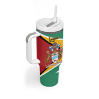 Personalized Guyana Coat Of Arms Tumbler With Handle Flag Color - Wonder Print Shop