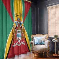 Personalized Guyana Coat Of Arms Window Curtain Flag Color - Wonder Print Shop