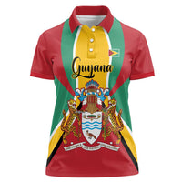 Personalized Guyana Coat Of Arms Women Polo Shirt Flag Color - Wonder Print Shop