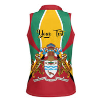 Personalized Guyana Coat Of Arms Women Sleeveless Polo Shirt Flag Color - Wonder Print Shop
