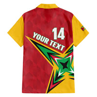 Custom Guyana Cricket Family Matching Off Shoulder Maxi Dress and Hawaiian Shirt Go Champions Amazon Warriors