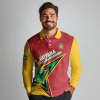 Custom Guyana Cricket Long Sleeve Polo Shirt Go Champions Amazon Warriors