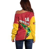 Custom Guyana Cricket Off Shoulder Sweater Go Champions Amazon Warriors