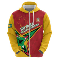 Custom Guyana Cricket Zip Hoodie Go Champions Amazon Warriors - Wonder Print Shop