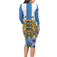 Estonia Independence Day Family Matching Long Sleeve Bodycon Dress and Hawaiian Shirt Head Eesti Vabariigi Aastapaeva!