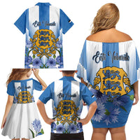Estonia Independence Day Family Matching Off Shoulder Short Dress and Hawaiian Shirt Head Eesti Vabariigi Aastapaeva!
