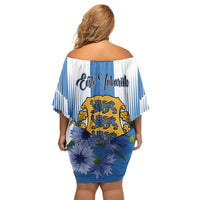 Estonia Independence Day Off Shoulder Short Dress Head Eesti Vabariigi Aastapaeva!