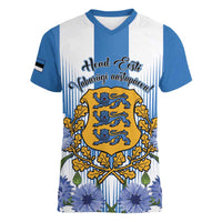 Estonia Independence Day Women V-Neck T-Shirt Head Eesti Vabariigi Aastapaeva! - Wonder Print Shop