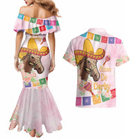Cinco De Derby Couples Matching Mermaid Dress and Hawaiian Shirt 2025 Sombrero Horse Racing