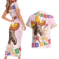 Cinco De Derby Couples Matching Short Sleeve Bodycon Dress and Hawaiian Shirt 2025 Sombrero Horse Racing