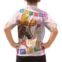 Cinco De Derby Family Matching Off Shoulder Short Dress and Hawaiian Shirt 2025 Sombrero Horse Racing