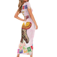 Cinco De Derby Short Sleeve Bodycon Dress 2025 Sombrero Horse Racing - Wonder Print Shop