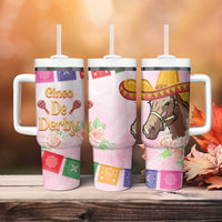 Cinco De Derby Tumbler With Handle 2025 Sombrero Horse Racing - Wonder Print Shop