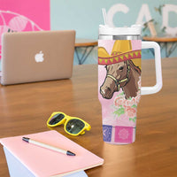 Cinco De Derby Tumbler With Handle 2025 Sombrero Horse Racing - Wonder Print Shop
