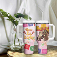 Cinco De Derby Tumbler With Handle 2025 Sombrero Horse Racing - Wonder Print Shop