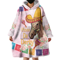 Cinco De Derby Wearable Blanket Hoodie 2025 Sombrero Horse Racing - Wonder Print Shop