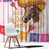 Cinco De Derby Window Curtain 2025 Sombrero Horse Racing - Wonder Print Shop