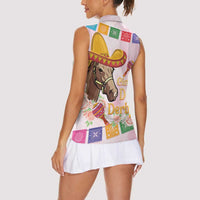 Cinco De Derby Women Sleeveless Polo Shirt 2025 Sombrero Horse Racing - Wonder Print Shop