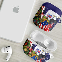 United States Puerto Rico AirPods Case USA Curve Flag With Coqui Drum - Wonder Print Shop