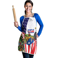 United States Puerto Rico Apron USA Curve Flag With Coqui Drum - Wonder Print Shop